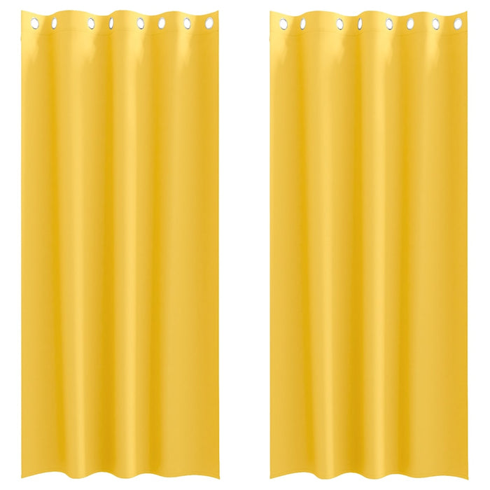 Perdele cu perdele 2 pcs galben muștar 225 x 140 cm Poliester - WALTI WALTI