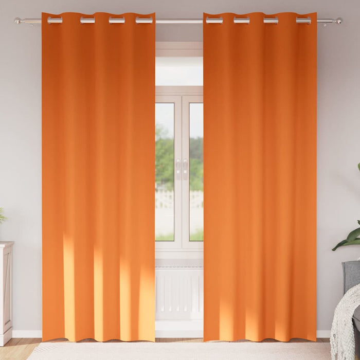 Perdele Opaque cu Inel 2 pcs Portocalie Aprinsă 225 x 140 cm WALTI