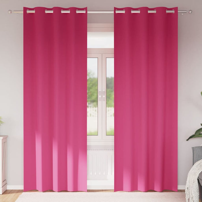 Perdele cu perdele 2 pcs Roz intens 225 x 140 cm Poliester - WALTI WALTI