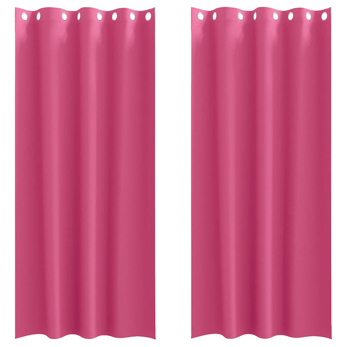 Perdele cu perdele 2 pcs Roz intens 225 x 140 cm Poliester - WALTI WALTI