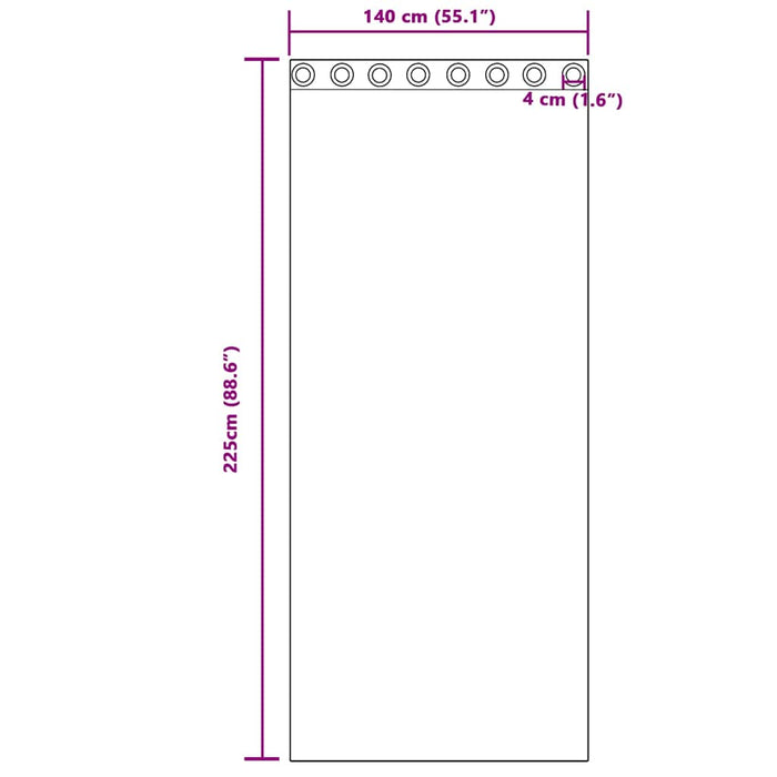 Perdele cu perdele 2 pcs Roz intens 225 x 140 cm Poliester - WALTI WALTI