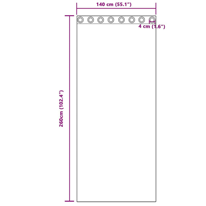 Perdele cu perdele 2 pcs Roz bebeluș 260 x 140 cm Poliester - WALTI WALTI
