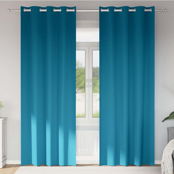 Perdele cu perdele 2 pcs Turcoaz 245 x 140 cm Poliester - WALTI WALTI