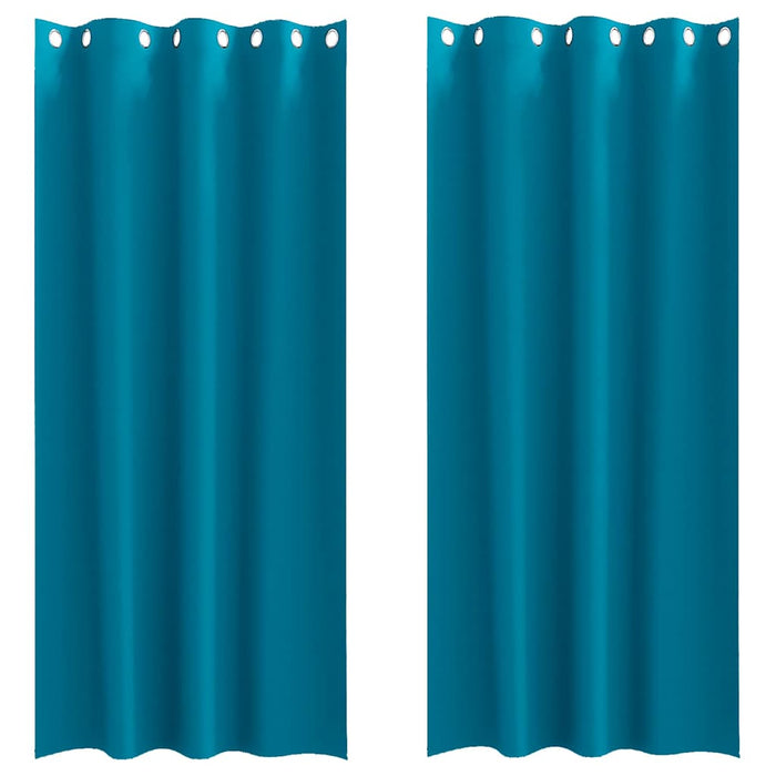 Perdele cu perdele 2 pcs Turcoaz 245 x 140 cm Poliester - WALTI WALTI