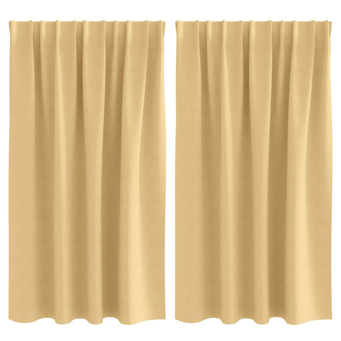 Perdele cu perdele 2 pcs Bej 140 x 140 cm Poliester - WALTI WALTI