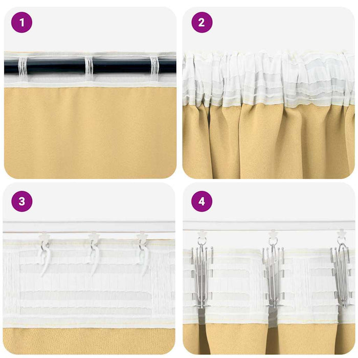 Perdele cu perdele 2 pcs Bej Poliester - WALTI WALTI