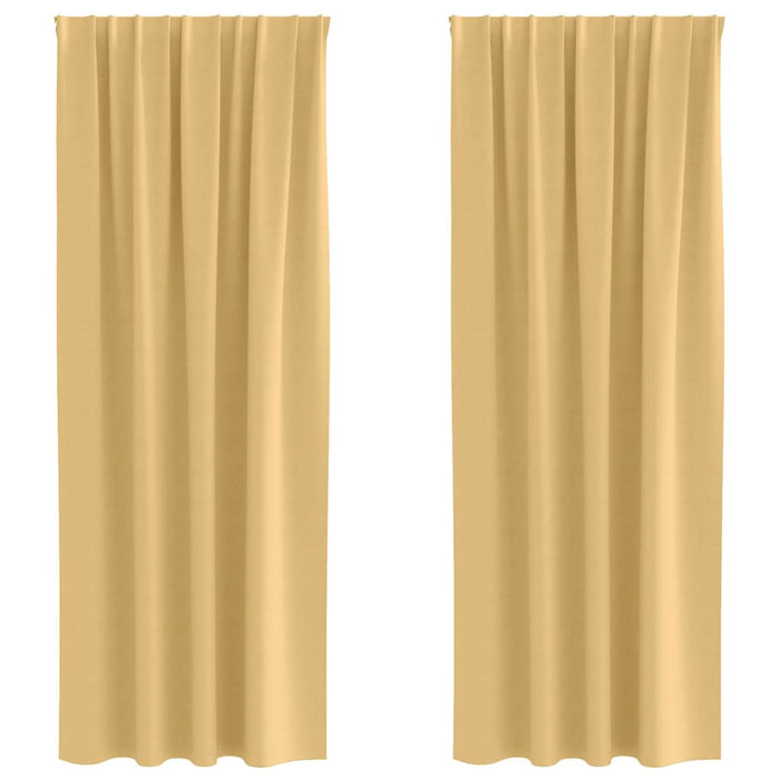 Perdele cu perdele 2 pcs Bej 225 x 140 cm Poliester - WALTI WALTI