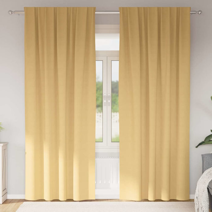 Perdele cu perdele 2 pcs Bej 245 x 140 cm Poliester - WALTI WALTI