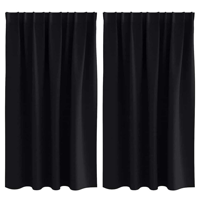 Perdele cu perdele 2 pcs Negru Poliester - WALTI WALTI