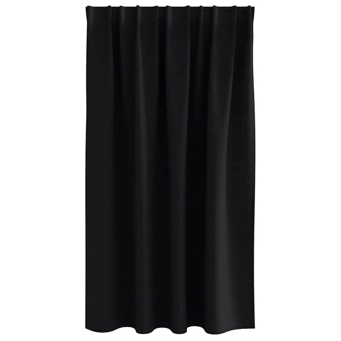 Perdele cu perdele 2 pcs Negru Poliester - WALTI WALTI