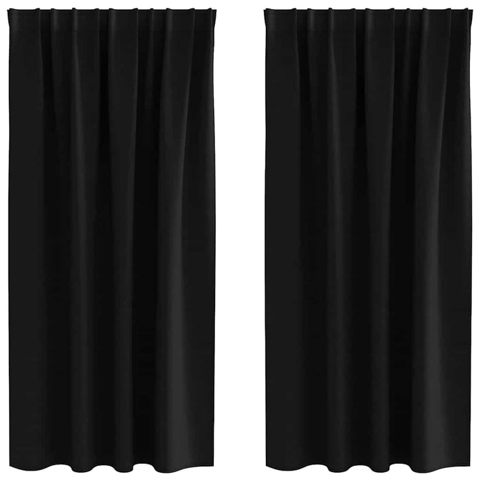 Perdele cu perdele 2 pcs Negru Poliester - WALTI WALTI