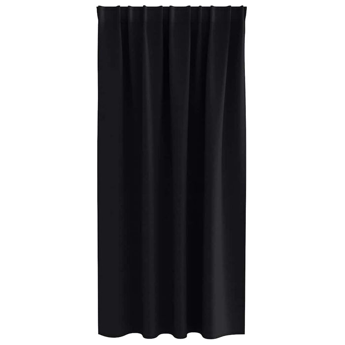 Perdele cu perdele 2 pcs Negru Poliester - WALTI WALTI