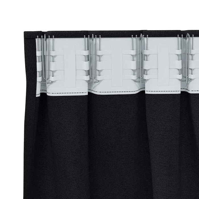 Perdele cu perdele 2 pcs Negru Poliester - WALTI WALTI