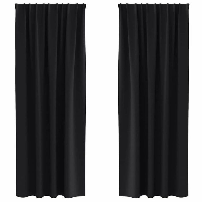 Perdele cu perdele 2 pcs Negru Poliester - WALTI WALTI