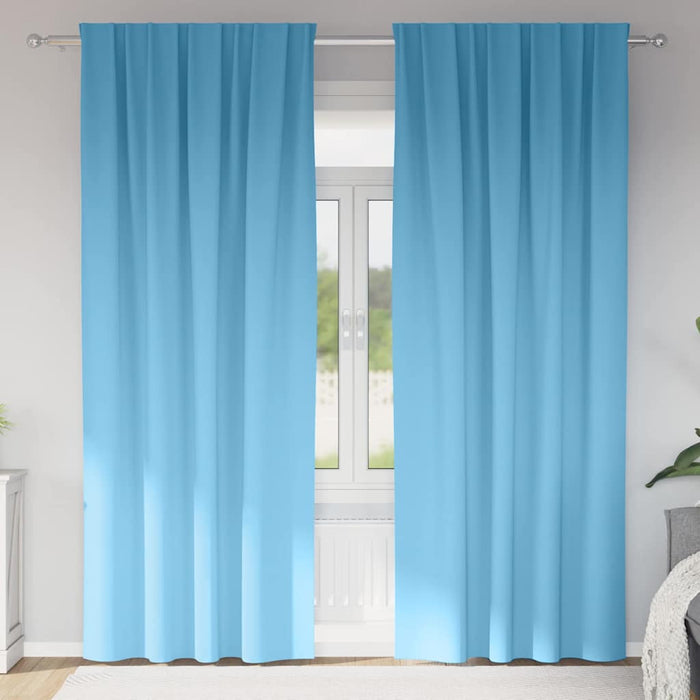 Perdele 2 pcs Albastru deschis 225 x 140 cm Poliester - WALTI WALTI