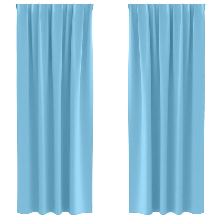 Perdele 2 pcs Albastru deschis 225 x 140 cm Poliester - WALTI WALTI