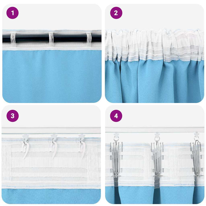 Perdele 2 pcs Albastru deschis 260 x 140 cm Poliester - WALTI WALTI