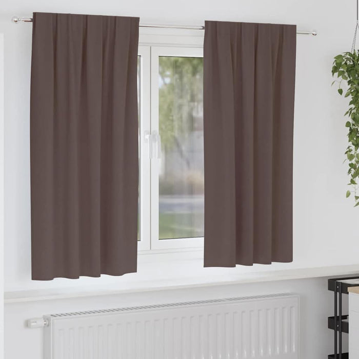 Perdele cu perdele 2 pcs Maro închis Poliester - WALTI WALTI