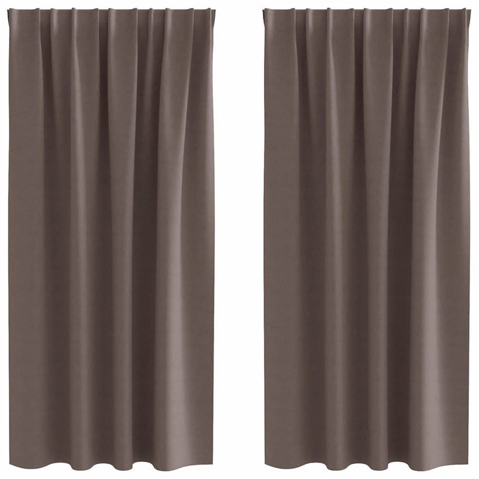 Perdele cu perdele 2 pcs Maro închis Poliester - WALTI WALTI