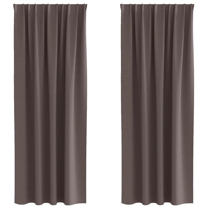 Perdele cu perdele 2 pcs Maro închis Poliester - WALTI WALTI