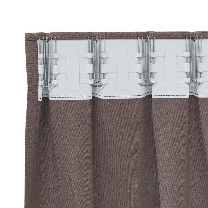 Perdele cu perdele 2 pcs Maro închis Poliester - WALTI WALTI