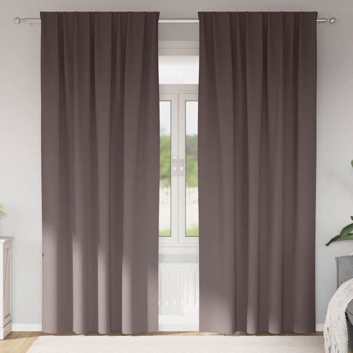 Perdele cu perdele 2 pcs Maro închis Poliester - WALTI WALTI