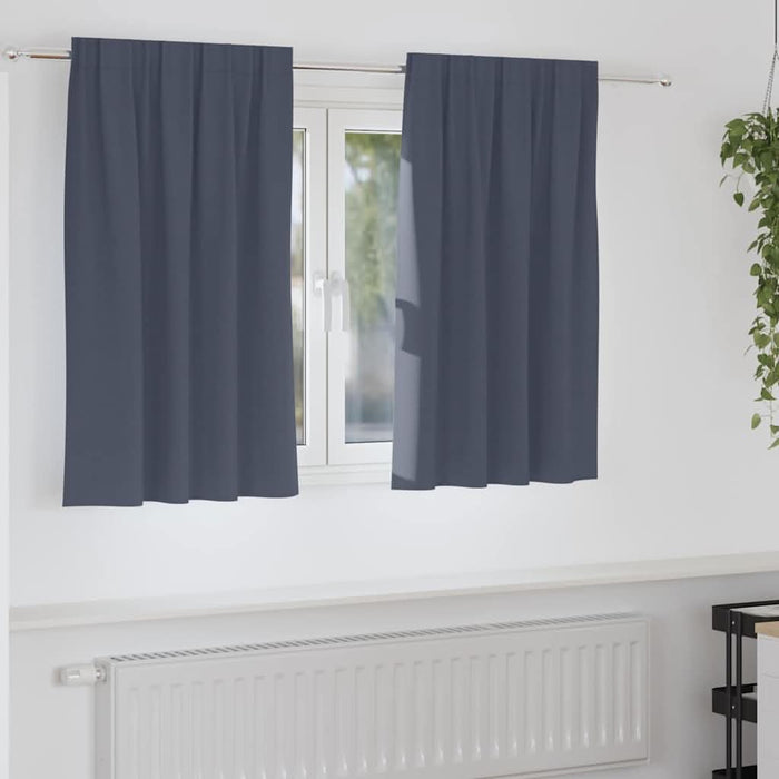 Perdele Opaque cu Inel 2 pcs Antracit 140 x 140 cm Poliester - WALTI WALTI