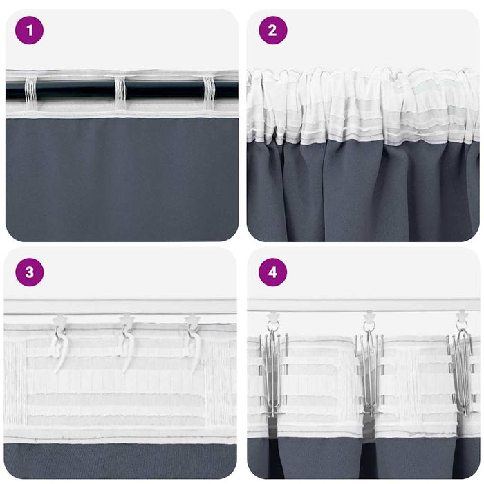 Perdele cu perdele 2 pcs Antracit Poliester - WALTI WALTI