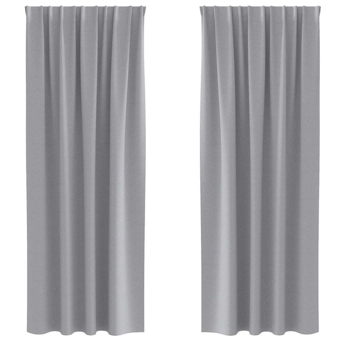 Perdele cu perdele 2 pcs Gri deschis 245 x 140 cm Poliester - WALTI WALTI