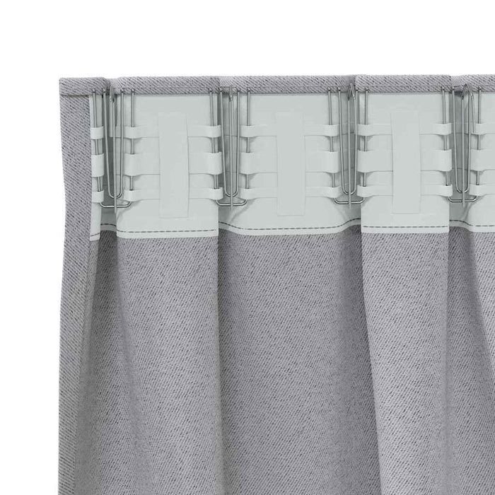 Perdele cu perdele 2 pcs Gri deschis 260 x 140 cm Poliester - WALTI WALTI