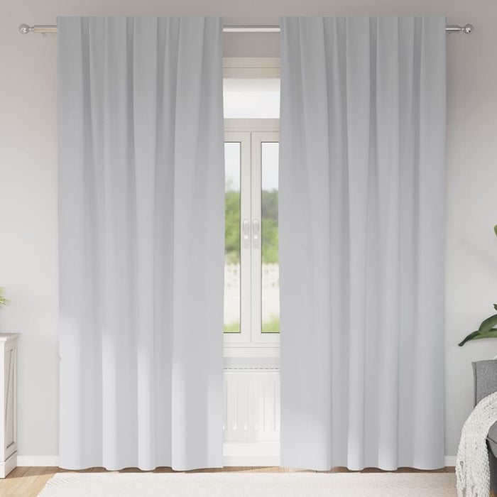 Perdele cu perdele 2 pcs Gri deschis 225 x 140 cm Poliester - WALTI WALTI
