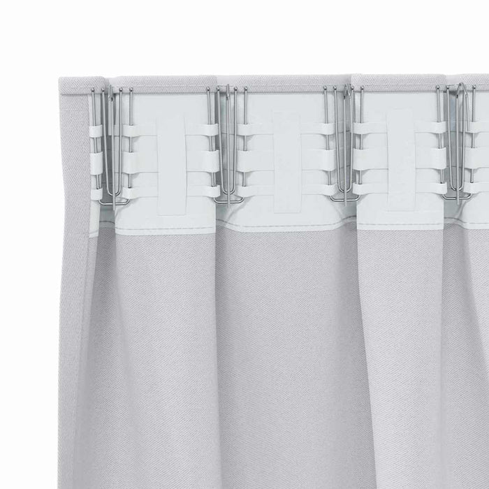 Perdele cu perdele 2 pcs Gri deschis 260 x 140 cm Poliester - WALTI WALTI
