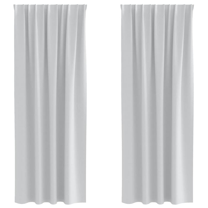 Perdele cu perdele 2 pcs Gri deschis 260 x 140 cm Poliester - WALTI WALTI