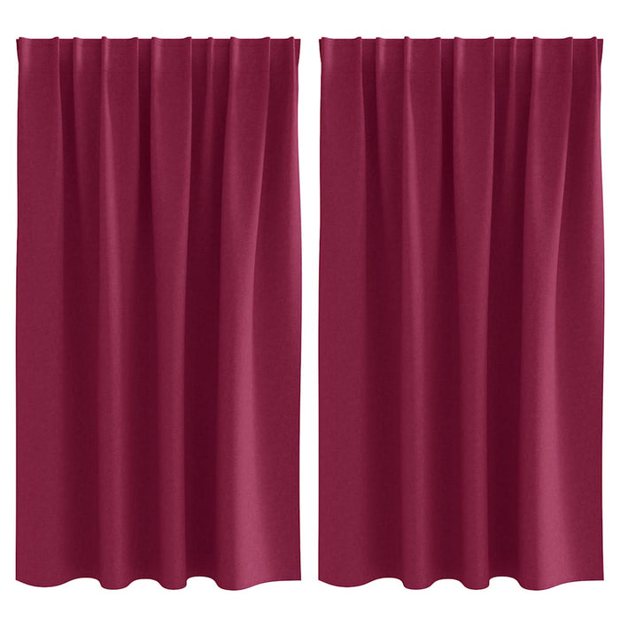 Perdele Opaque cu Inel 2 pcs Roșu Vin 140 x 140 cm Poliester - WALTI WALTI