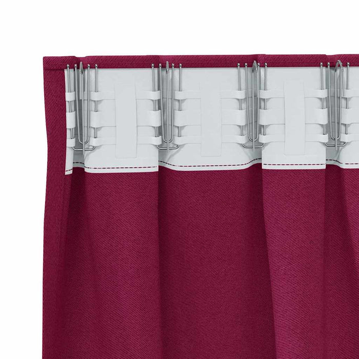 Perdele cu perdele 2 pcs Roșu Vin 260 x 140 cm Poliester - WALTI WALTI
