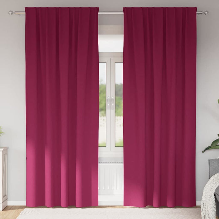 Perdele cu perdele 2 pcs Roșu Vin 260 x 140 cm Poliester - WALTI WALTI
