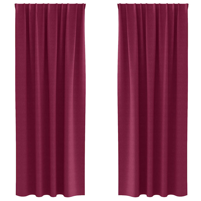 Perdele cu perdele 2 pcs Roșu Vin 260 x 140 cm Poliester - WALTI WALTI