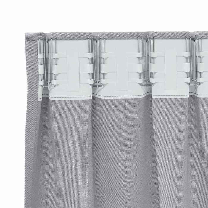 Perdele cu perdele 2 pcs Gri metalic Poliester - WALTI WALTI
