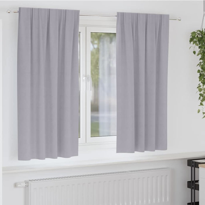 Perdele cu perdele 2 pcs Gri metalic Poliester - WALTI WALTI