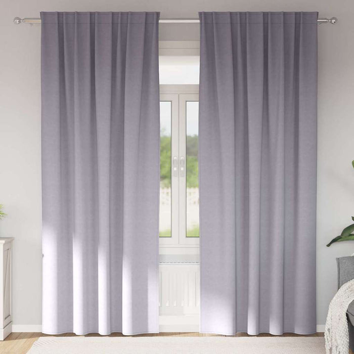 Perdele cu perdele 2 pcs Gri metalic 245 x 140 cm Poliester - WALTI WALTI