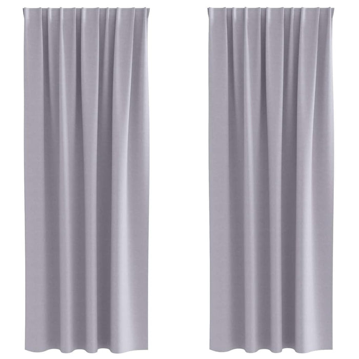 Perdele cu perdele 2 pcs Gri metalic 245 x 140 cm Poliester - WALTI WALTI