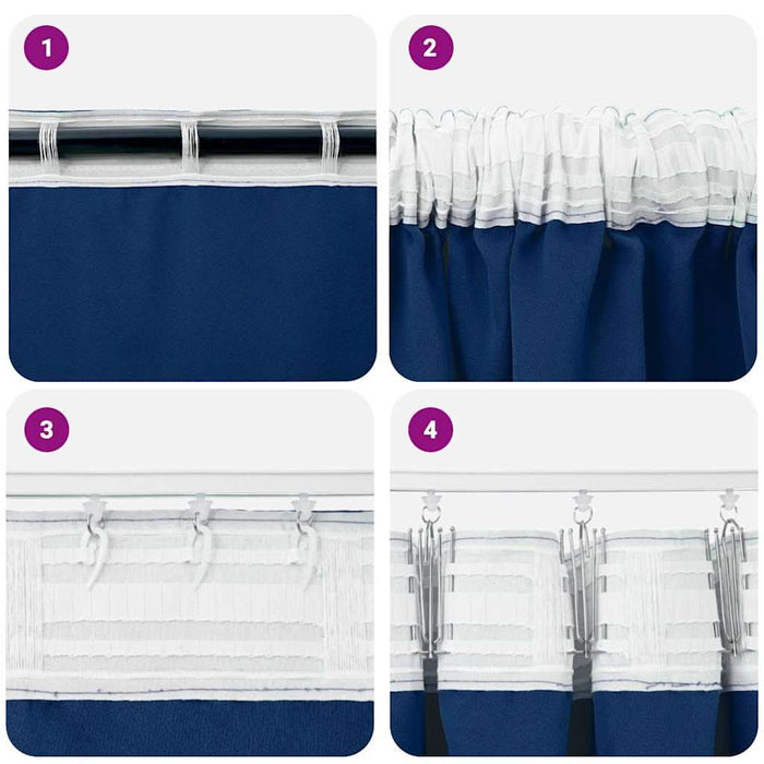 Perdele Opaque cu Inel 2 pcs Albastru închis 140 x 140 cm - WALTI WALTI