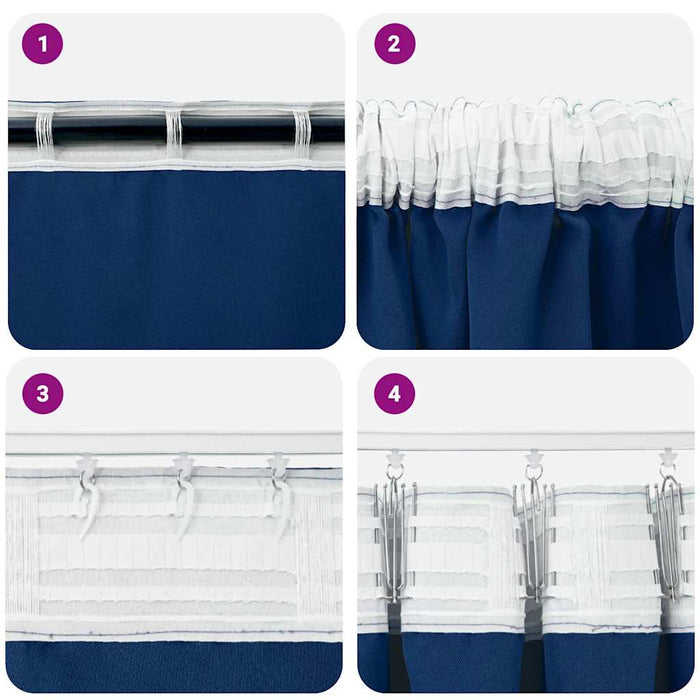 Perdele Opaque cu Inel 2 pcs Albastru închis 175 x 140 cm - WALTI WALTI