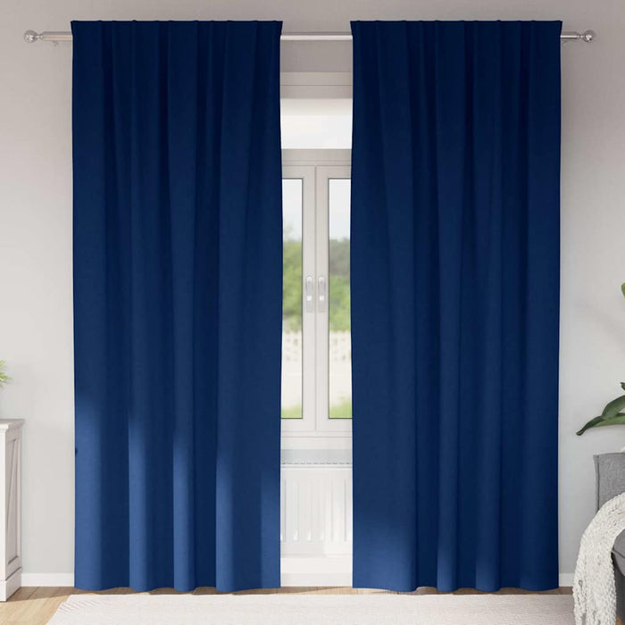 Perdele cu perdele 2 pcs Albastru închis 225 x 140 cm Poliester - WALTI WALTI