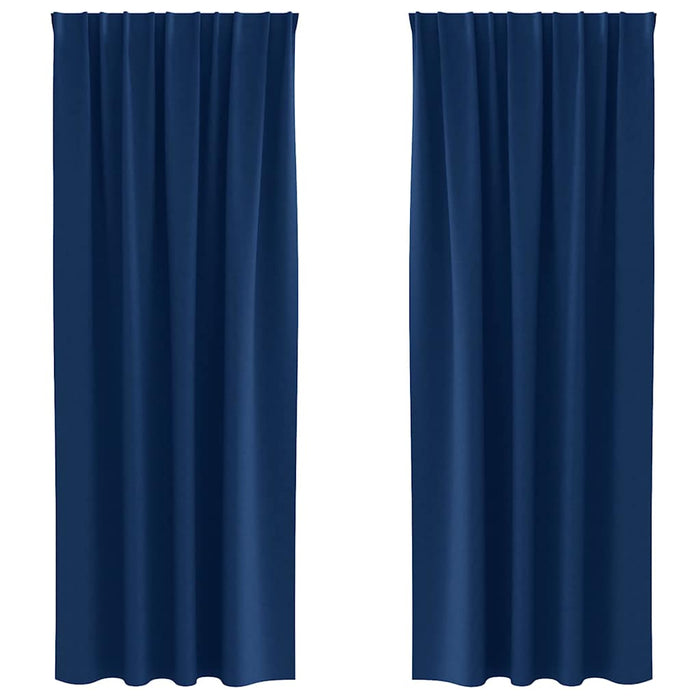 Perdele cu perdele 2 pcs Albastru închis 260 x 140 cm Poliester - WALTI WALTI
