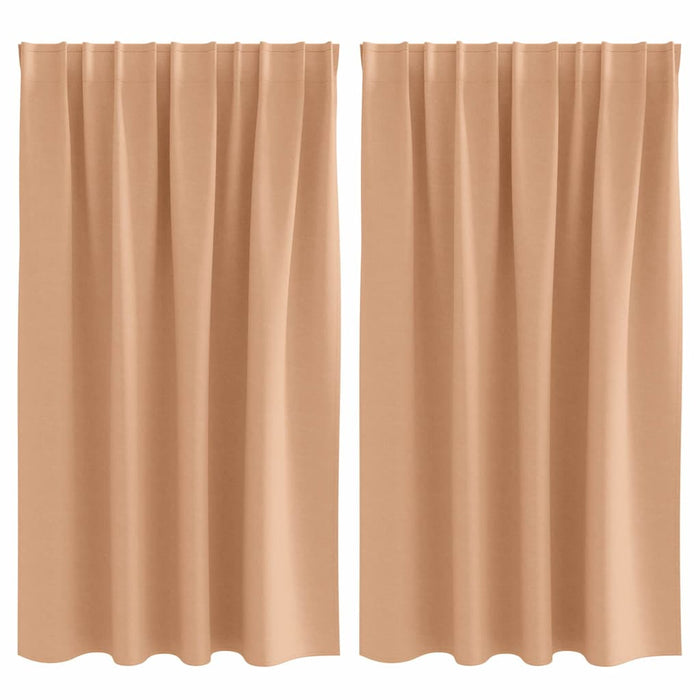 Perdele cu perdele 2 pcs Maro deschis 140 x 140 cm Poliester - WALTI WALTI
