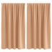 Perdele cu perdele 2 pcs Maro deschis 140 x 140 cm Poliester - WALTI WALTI
