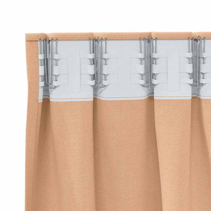 Perdele cu perdele 2 pcs Maro deschis 225 x 140 cm Poliester - WALTI WALTI