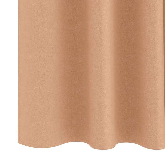 Perdele cu perdele 2 pcs Maro deschis 225 x 140 cm Poliester - WALTI WALTI
