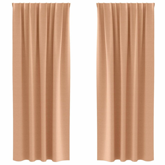 Perdele cu perdele 2 pcs Maro deschis 225 x 140 cm Poliester - WALTI WALTI